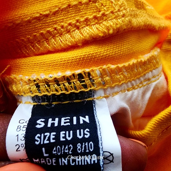 Yellow Denim Strapless Corset Midi Dress Sz. L | Y2K Stretch Denim Revival‎ - Picture 10 of 11